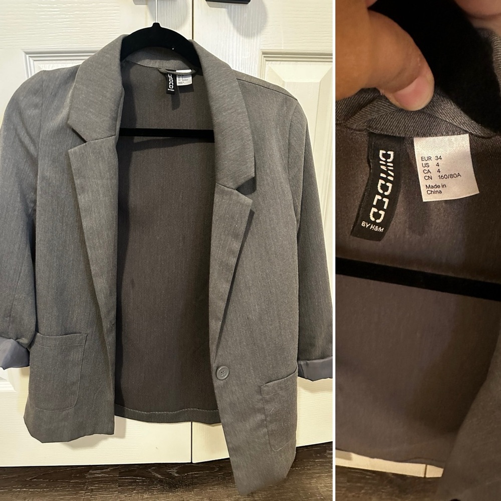 H&M grey blazer. US size 4/EUR 34
